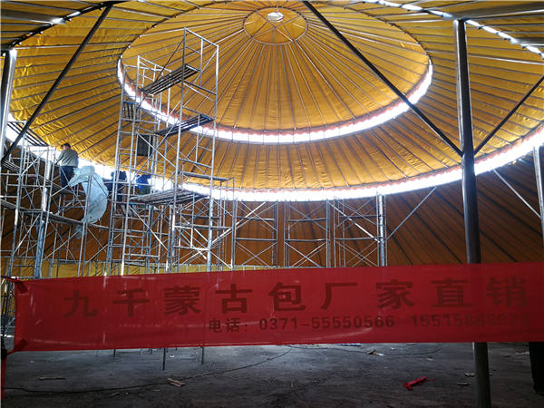 北京怀柔区直径25米蒙古包安装现场